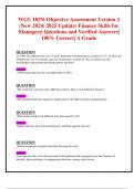 WGU D076 Objective Assessments (New 2024/ 2025 UpdatesBUNDLED TOGETHER) Finance Skills for Managers| Questions and Verified Answers| 100% Correct| A Grade 