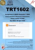 TRT1602 Assignment 4 (COMPLETE ANSWERS) Semester 1 2024 (613480) - DUE 29 April 2024