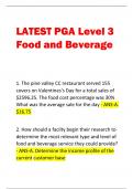 LATEST PGA Level 3  Food and Beverage