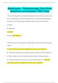 Rasmussen - Pharmacology Final Exam Questions and Answers 100% Pass
