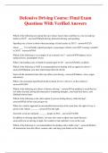 Defensive Driving Course Exam Questions With 100% Correct Answers If you absolutely must drive in fog, make sure you - answeruse your low beam headlights According to Dr. Van Tassel, what should you do when driving at night? - answerincrease the space cus