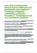 2024 NEW ILLINOIS REAL ESTATE EXAM COMPLETE 100 QUESTIONS AND CORRECT ANSWERS (VERIFIED ANSWERS) |ALREADY GRADED A+ TOPSCORE EXAM 100% RATED BY EXPERTS