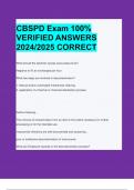 CBSPD Exam 100%  VERIFIED ANSWERS  2024/2025 CORRECT