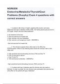 NGR6200 Endocrine/Metabolic/Thyroid/Gout Problems (Dunphy) Exam 4 questions with correct answers