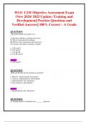 WGU C235 Objective Assessment Exam (New 2024/ 2025 Update) Training and  Development| Practice Questions and Verified Answers| 100% Correct – A Grade  