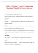 NURS 629 Exam 3 Pediatric Hematology Questions With 100% Correct Answers
