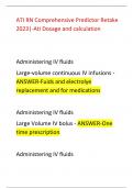 ATI RN Comprehensive Predictor Retake  2023|-Ati Dosage and calculation 