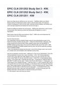 EPIC CLN 251/252 Study Set 3 - KW, EPIC CLN 251/252 Study Set 2 - KW, EPIC CLN 251/251 - KW (100%  verified answers ) 2024/2025