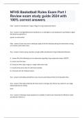 NFHS Basketball Rules Exam Part I Review exam study guide 2024 with 100% correct answers