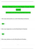 Florida Dental Laws and Rules Exam Study Guide Questions and Answers (2024 / 2025) (Verified Answers)