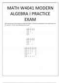 MATH W4041 MODERN ALGEBRA I PRACTICE EXAM 2024.