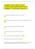 ALBERTA SECURITY EXAM LATEST 2024 QUESTIONS WITH CORRECT ANSWERS GRADE A+