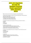 ACC 212 Sections 22 and 24 Sample Practice Exam questions with answers 2024