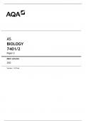 AQA AS LEVEL BIOLOGY PAPER 2 2022 MARK SCHEME