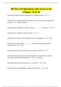 HCMA 115 Questions and Answers for Chapter 15 & 16