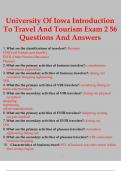University Of Iowa Introduction To Travel And Tourism Exam 2 56 Questions And Answers