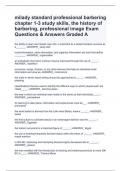 milady standard professional barbering chapter 1-3 study skills, the history of barbering, professional image Exam  Questions & Answers Graded A