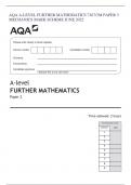 AQA A-LEVEL FURTHER MATHEMATICS 7367 3M PAPER 3 MECHANICS MARK SCHEME JUNE 2022.