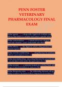 PENN FOSTER VETERINARY PHARMACOLOGY FINAL EXAM