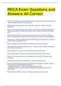 RECA Exam Questions and Answers All Correct