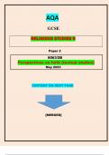 AQA  GCSE  RELIGIOUS STUDIES B   Paper 2  8063/2B  Perspectives on faith (textual studies)||MERGED||GRADED A+||