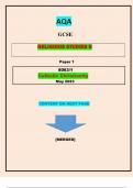 AQA  GCSE  RELIGIOUS STUDIES B   Paper 1  8063/1  Catholic Christianity||QUESTIONS & MARKING SCHEME MERGED|| GRADED A+||