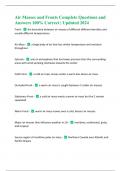 Air Masses and Fronts Complete Questions and Answers 100% Correct | Updated 2024