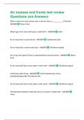 Air masses and fronts test review Questions ans Answers