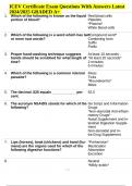 ICEV Certificate Exam Questions With Answers Latest 2024/2025 GRADED A+