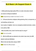 BLS for Healthcare Providers Exam BUNDLED BLS Certification Test  BLS Test/ Final Exam  BLS CPR Exam  BLS AHA FOR HEALTHCARE PROVIDERS Questions and Verified Answers (2024 / 2025)/ A+ GRADE