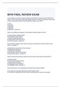 BFIN FINAL REVIEW EXAM 2024 QUESTIONS AND ANSWERS