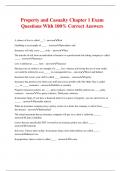 Property and Casualty Chapter 1 Exam Questions With 100% Correct Answers