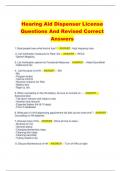 Hearing Aid Dispenser License Questions And Revised Correct  Answers