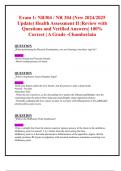Exam 1: NR304 / NR 304 (New 2024/2025 Updates BUNDLED TOGETHER WITH COMPLETE SOLUTIONS) Health Assessment II |Review with Questions and Verified Answers| 100% Correct | A Grade -Chamberlain