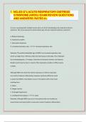 ACUTE RESPIRATORY DISTRESS SYNDROME (ARDS), Exams BUNDLE. VERIFIED