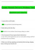 Guam Permit Driver's Written Test Questions and Verified Answers (2024 / 2025)/ A+ GRADE