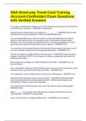 GSA Smart-pay Travel Card Training (Account-Cardholder) Exam Questions with Verified Answers