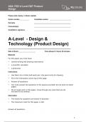 A-Level	- Design & Technology (Product Design)