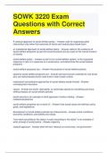 SOWK 3220 Exam Questions with Correct Answers