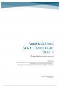 Samenvatting Gentechnologie I deel I 2de bach (BCBT, ) 