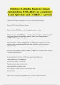 District of Columbia Physical Therapy  Jurisprudence UPDATED Top Compulsory Exam Questions and CORRECT Answers