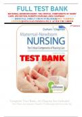 TEST BANK ON MATERNAL NEWBORN NANNY THE CRITICAL COMPONENTS OF NANNY CARE 3RD EDITION Updated 2024