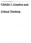 CDASA 1: Creative and Critical Thinking with Complete Solutions