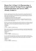 Pharm Test 1 (Chap 1-11) Pharmacology A Patient-Centered Nursing Process Approach Updated Questions and Answers 100% Already Graded A+