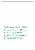                 Wellness Across the Adult  Lifespan: Chapter 14 Vocab  NEWEST 2023 EXAM   QUESTIONS AND CORRECT DETAILED ANSWERS  