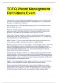 TCEQ Waste Management Definitions Exam