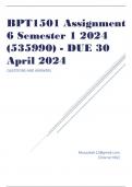 BPT1501 Assignment 6 Semester 1 2024 (535990) - DUE 30 April 2024