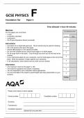 AQA GCSE PHYSICS 8463 2F Paper 2 Foundation Tier Question Paper & Mark scheme June 2022.