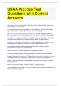 USAA Practice Test Questions with Correct Answers