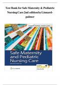 Test Bank Safe Maternity & Pediatric Nursing Care Second Edition by Luanne Linnard-Palmer Chapter 1-38|Complete Guide A+